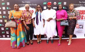 Adesuwa Onyenokwe; Omotayo George, Senior Manager, Youth & Teens Segments, MTN Nigeria; Adebola Williams; actor, Ego Boyo; Nkechi Ali-Balogun, CEO, NECCI Consulting at the African Power Girls book launch